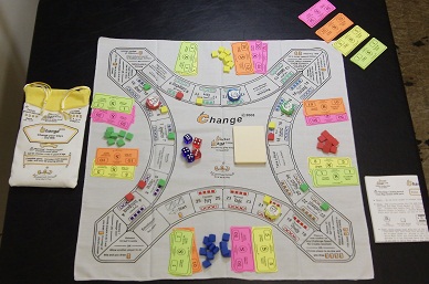 Image view from above of the product Change© in play